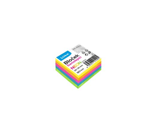 Bloček samolepící 38 x 38mm 180l NEON LUMA Bloček samolepící 38 x 38mm 180l NEON LUMA