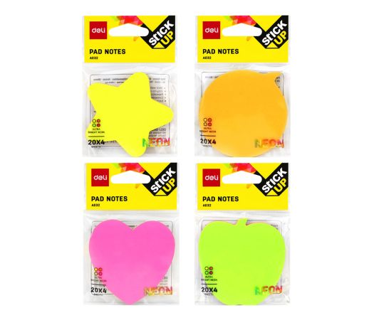 Bloček samolepící STICK UP 69 x 69mm NEON DELI EA03202 4 x 20l mix Bloček samolepící STICK UP 69 x 69mm NEON DELI EA03202 4 x 20l mix