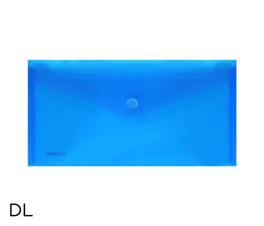 Obal spisový s klopou a drukem DL LUMA, modrý Obal spisový s klopou a drukem DL LUMA, modrý