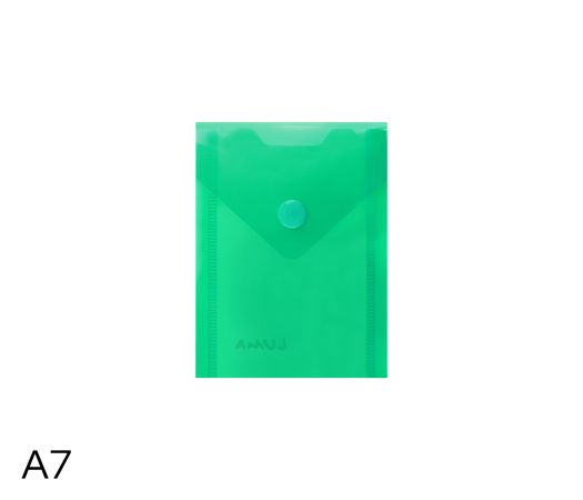 Obal spisový na výšku s klopou a drukem A7 LUMA, zelený Obal spisový na výšku s klopou a drukem A7 LUMA, zelený