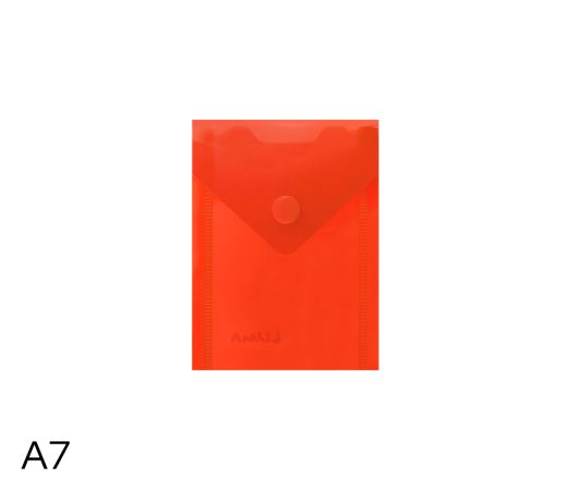 Obal spisový na výšku s klopou a drukem A7 LUMA, červený Obal spisový na výšku s klopou a drukem A7 LUMA, červený
