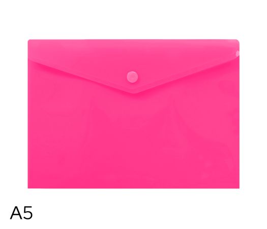 Obal spisový s klopou a drukem A5 neon LUMA, růžový Obal spisový s klopou a drukem A5 neon LUMA, růžový