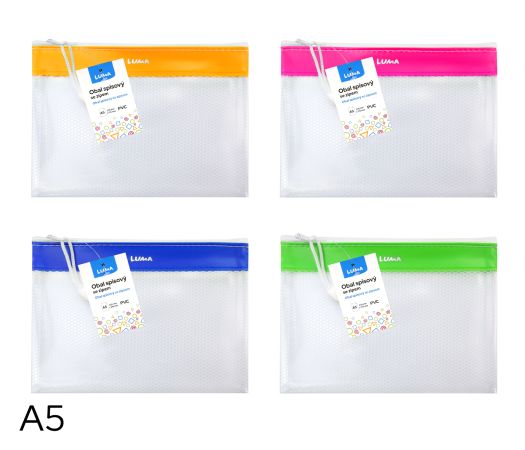 Obal spisový se zipem síťovaný A5, PVC LUMA mix Obal spisový se zipem síťovaný A5, PVC LUMA mix