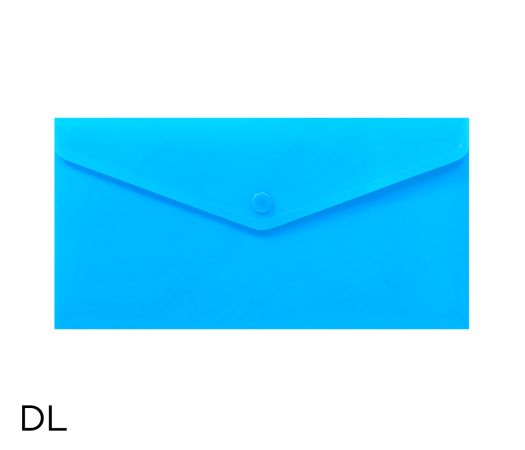 Obal spisový s klopou a drukem DL neon LUMA, modrý Obal spisový s klopou a drukem DL neon LUMA, modrý