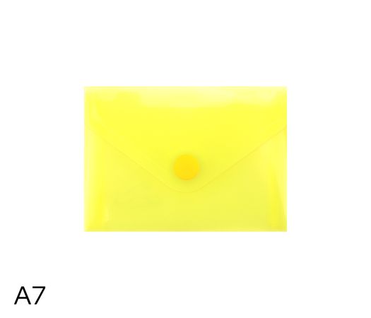 Obal spisový s klopou a drukem  A7 LUMA, žlutý