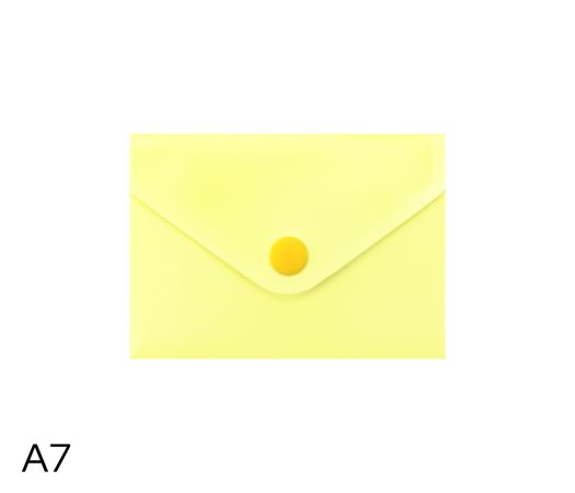 Obal spisový s klopou a drukem A7 pastel LUMA, žlutý Obal spisový s klopou a drukem A7 pastel LUMA, žlutý
