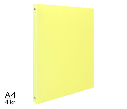 Pořadač LUMA A4 pastel 4 kroužkový žlutý Pořadač LUMA A4 pastel 4 kroužkový žlutý
