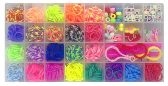 Zaplétací gumičky MAXI sada 250g v plastové krabičce Zaplétací gumičky MAXI sada 250g v plastové krabičce