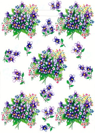 LIKA taška PE 34x50 Fialky/50/ ,balení 50 ks