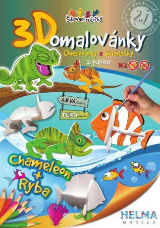 3D omalovánky OZ18 Chameleon+ryba