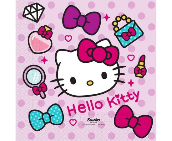 Ubrousky 33 x 33 cm 20 ks Hello Kitty
