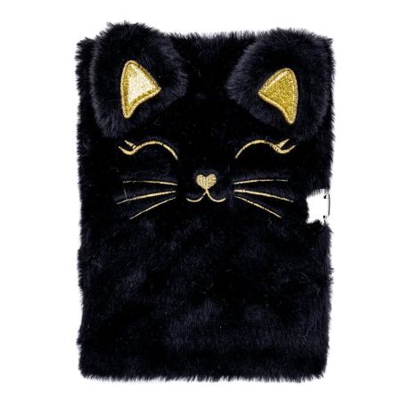 Památník plyšový A5 se zámkem - Kitty Black