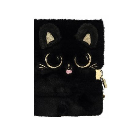 Památník plyšový A5 se zámkem - Kitty Black II