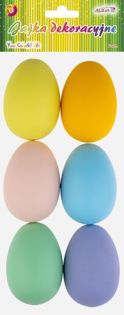 Velikonoční dekorace - vajíčka 6 cm 6 ks plastové