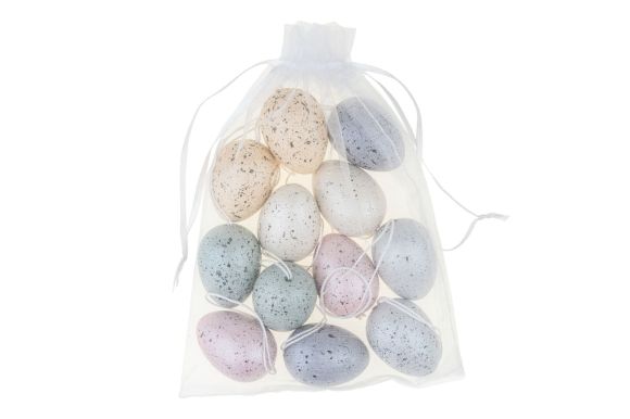 Velikonoční dekorace - vajíčka 4 cm 12 ks plastové