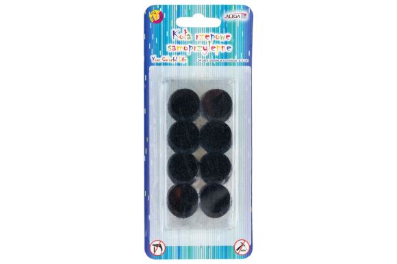 Suché zipy kolečka 2 cm samolepící 24 ks černé