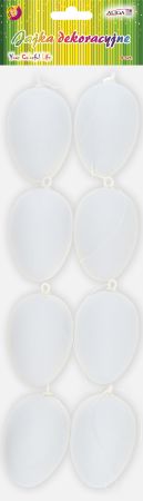 Velikonoční dekorace - slepičí vajíčka 6 cm 8 ks bílé