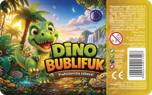 Bublifuk 60ml BMS-22 Dino /12/ ,balení 16 ks Bublifuk 60ml BMS-22 Dino /12/ ,balení 16 ks