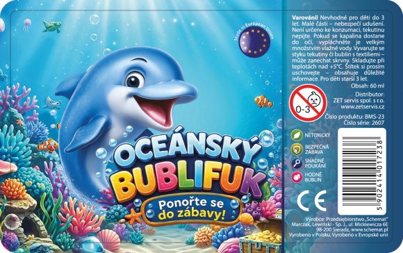 Bublifuk 60ml BMS-23 Oceánský /12/ ,balení 16 ks Bublifuk 60ml BMS-23 Oceánský /12/ ,balení 16 ks