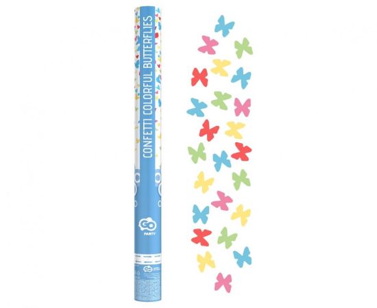 Vystřelovací konfety 60 cm - motýlci mix barev