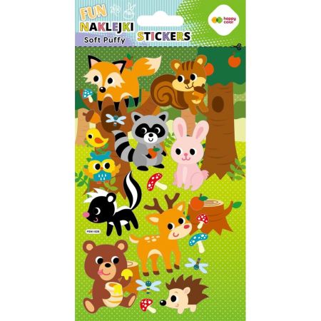 Samolepky 3D SOFT PUFFY FUN 11 x 20,5 cm - Lesní zvířátka