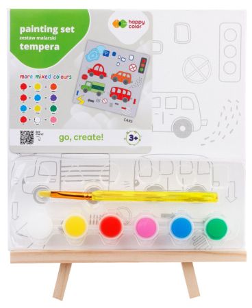 Plátno na malování AUTA s barvami