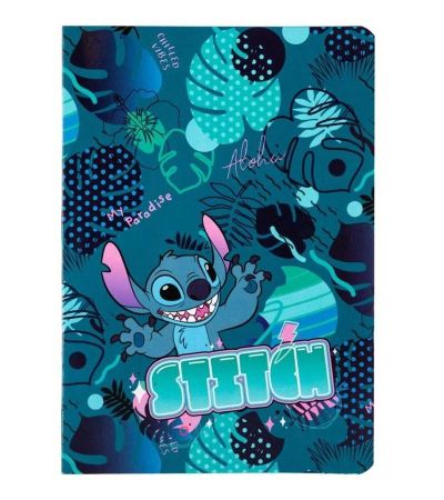 Sešit A5 32 listů Stitch blue vzor 1 linka ,balení 6 ks
