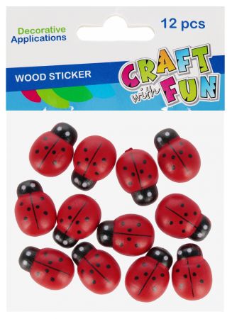 Dekorace dřevěné Berušky 25 mm 12 ks