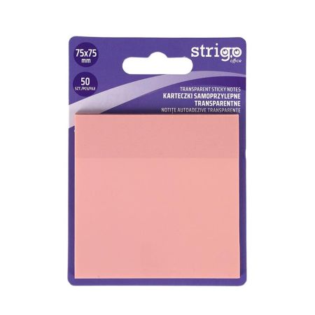 Samolepící bloček Strigo 50 ks světle růžový - transparentní Samolepící bloček Strigo 50 ks světle růžový - transparentní