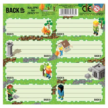 Samolepky na sešity Pixel ,balení 25 ks