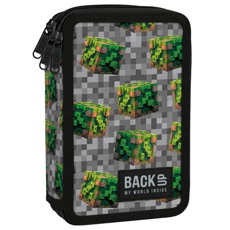 Penál 3 zipy vybavený - Pixel Blocks
