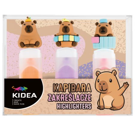 Zvýrazňovače sada 3 barev - Kapybara