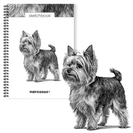 Skicovací notes A4 SP 60l čistý PES Yorkshire Terrier ,balení 4 ks