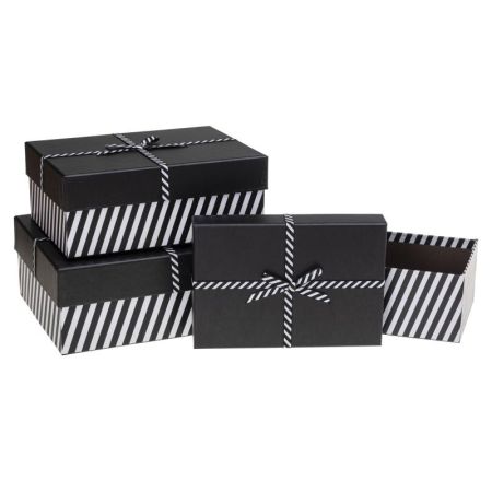 Dárková krabice PUG-24235PR BLACK sada 3ks
