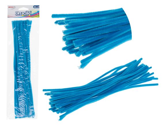 Drátek plyšový 30 cm 40 ks mořská modrá