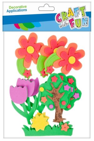 Samolepka pěnová EVA Kytky 12 ks