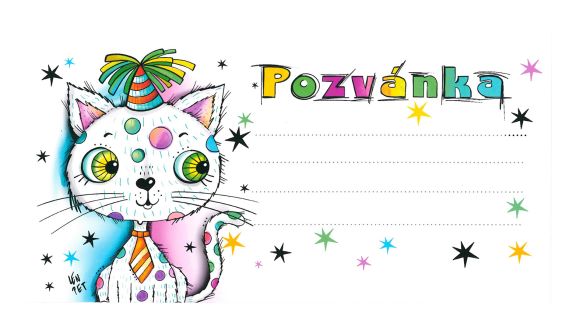 Pozvánka na oslavu - Kočička 10 ks