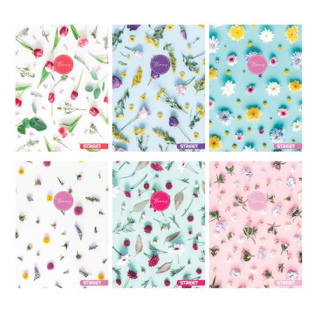Sešit A5 54 listů Flowers linkovaný ,balení 10 ks