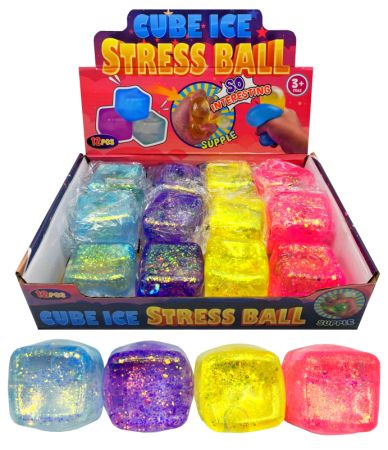 Antistresový míček - kostka 5 cm ,balení 12 ks