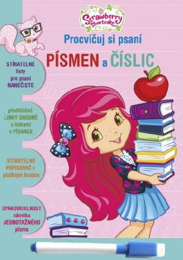 Stíratelný sešit - Procvičuj si psaní písmen a číslic - Strawberry