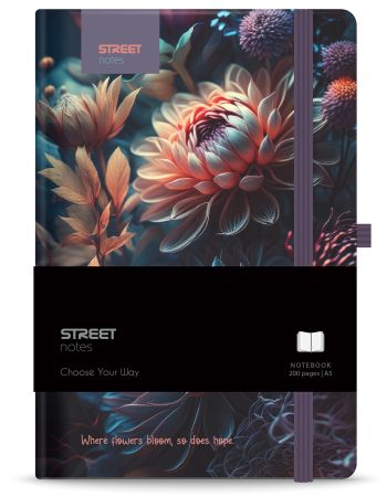 Blok  Flowers Blossom A5 linka s gumou