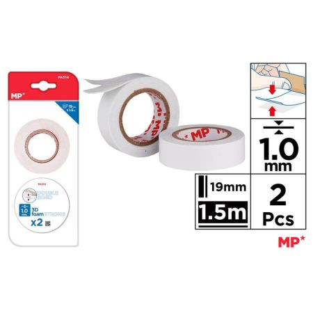 Lepicí páska oboustranná pěnová 19 mm 1,5 m 2 ks v balení