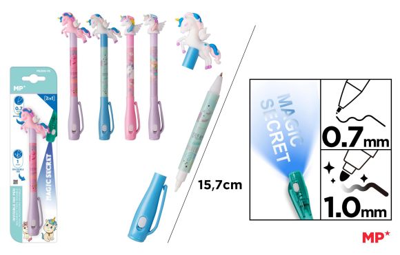 Propiska Secret Pen 2 in 1 na blistru Jednorožec