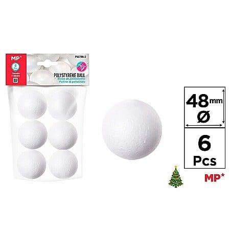 Polystyrénové koule 4,8 cm 6 ks