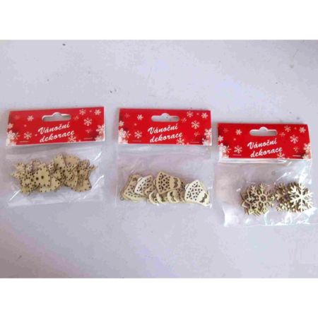 IMP dekorace dřevěné vánoční 12ks 3cm IMP dekorace dřevěné vánoční 12ks 3cm