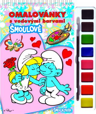 Omalovánky A5 s barvami - Šmoulové
