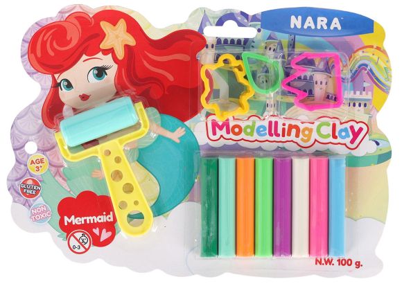 Plastelína / modelína NARA sada s vykrajovátky Mermaid