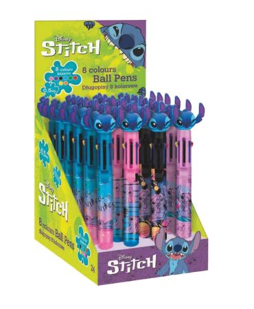 Gumovací pero Stitch 8 barevné ,balení 24 ks