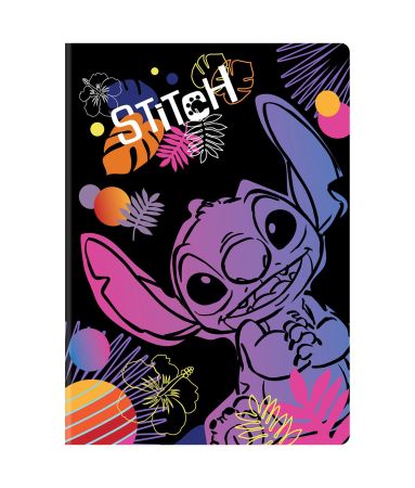 Sešit A4 60 listů Stitch black vzor 1 linka ,balení 6 ks
