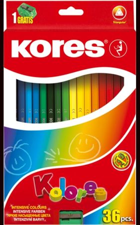 KORES trojhranné pastelky KOLORES 36 ks